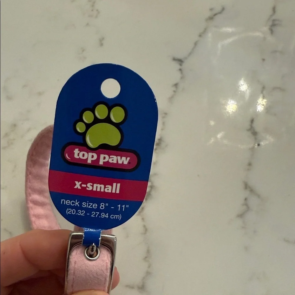 Pink Heart Embellished Dog Collar sixe xsmall